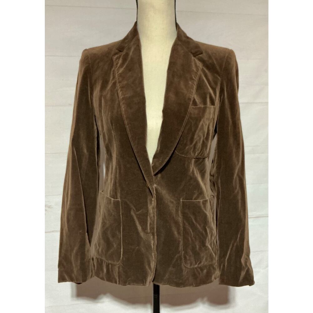 Vintage HUNT CLUB Sz 9/10 XS/S classic brown velvet blazer jacket w/ pockets